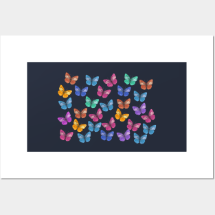 Colorful Butterflies Flying Pattern Posters and Art